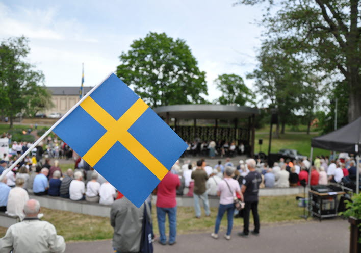 Nationaldagsfirande i stadsparken.