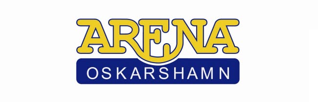 Arena Oskarshamns Logotyp, gul och blå.