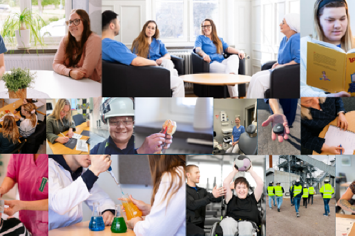 Bildkollage med bilder som visar olika yrken.