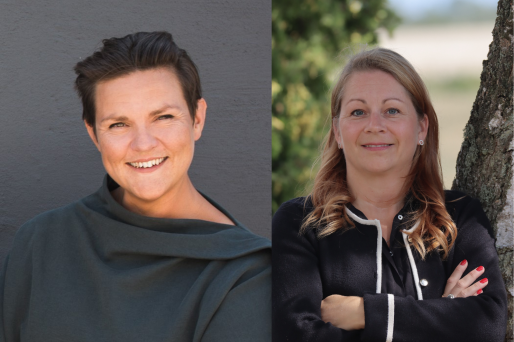 Porträttbilder på Helena Collin och Cecilia Hunnerhage Sandgren
