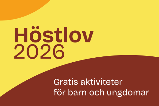 Affisch med text Höstlov 2026 - gratis aktiviteter för barn och ungdomar
