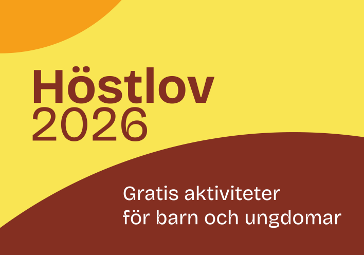 Affisch med text Höstlov 2026 - gratis aktiviteter för barn och ungdomar